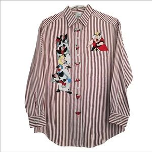 Vintage Alice in Wonderland button up shirt